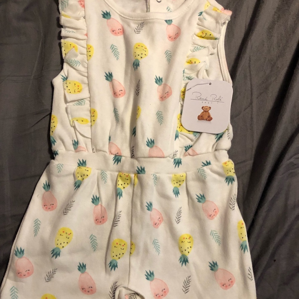 3-6 month baby girl pineapple romper NWT